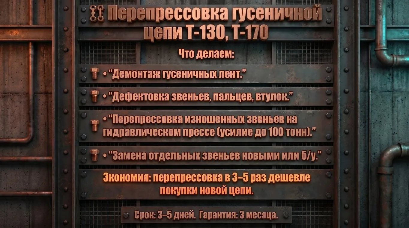 Капремонт гусеничного полотна Т 130/Т 170